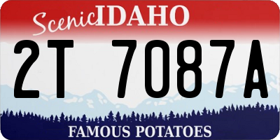 ID license plate 2T7087A