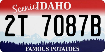 ID license plate 2T7087B