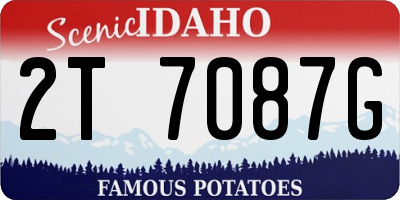 ID license plate 2T7087G