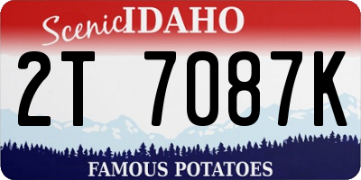 ID license plate 2T7087K