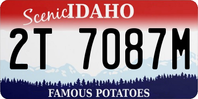 ID license plate 2T7087M