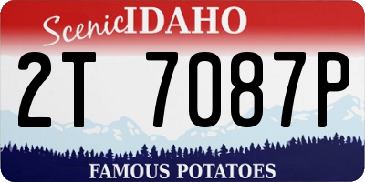 ID license plate 2T7087P