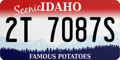 ID license plate 2T7087S