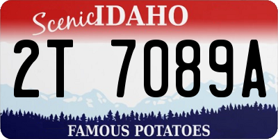 ID license plate 2T7089A