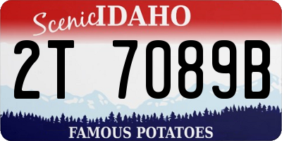 ID license plate 2T7089B