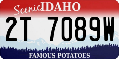 ID license plate 2T7089W