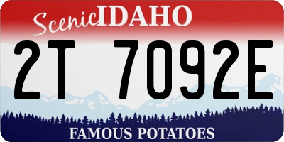 ID license plate 2T7092E
