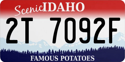 ID license plate 2T7092F