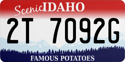 ID license plate 2T7092G