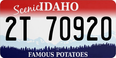ID license plate 2T7092O