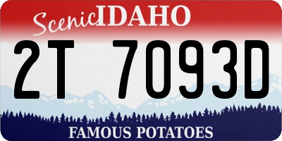 ID license plate 2T7093D