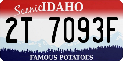 ID license plate 2T7093F