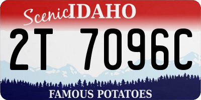 ID license plate 2T7096C