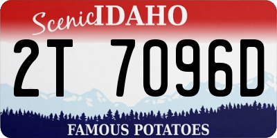ID license plate 2T7096D