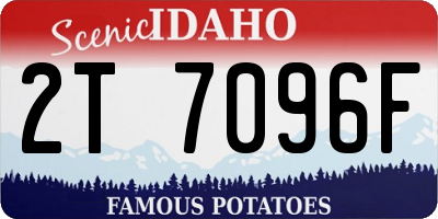 ID license plate 2T7096F