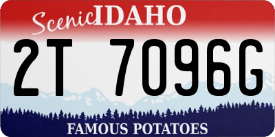 ID license plate 2T7096G