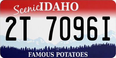 ID license plate 2T7096I