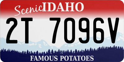 ID license plate 2T7096V