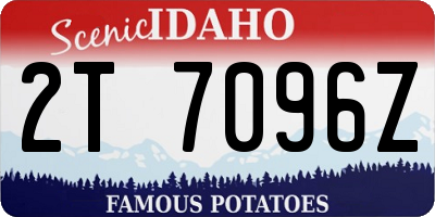 ID license plate 2T7096Z