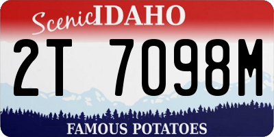 ID license plate 2T7098M