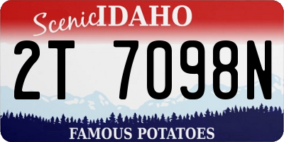 ID license plate 2T7098N