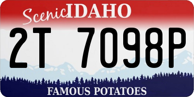 ID license plate 2T7098P