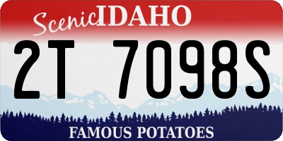 ID license plate 2T7098S