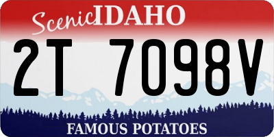 ID license plate 2T7098V