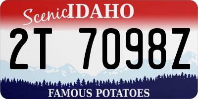 ID license plate 2T7098Z