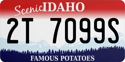 ID license plate 2T7099S