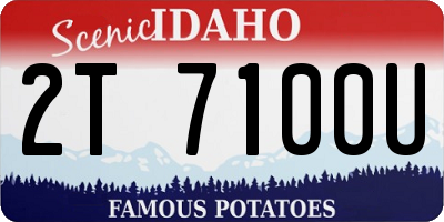 ID license plate 2T7100U