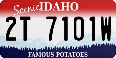 ID license plate 2T7101W