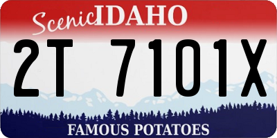 ID license plate 2T7101X