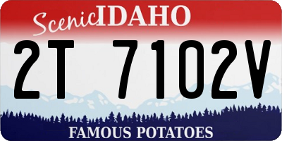 ID license plate 2T7102V