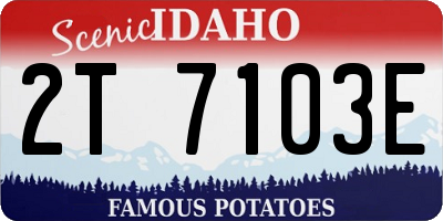 ID license plate 2T7103E