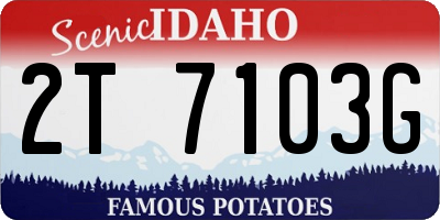 ID license plate 2T7103G