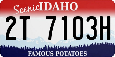 ID license plate 2T7103H