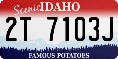ID license plate 2T7103J