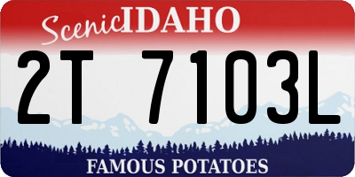 ID license plate 2T7103L