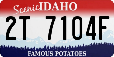 ID license plate 2T7104F