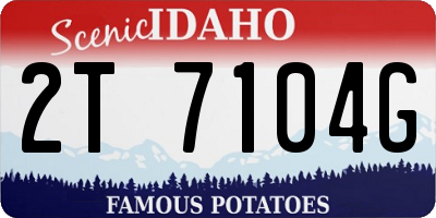 ID license plate 2T7104G