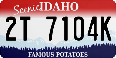 ID license plate 2T7104K