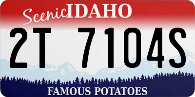 ID license plate 2T7104S