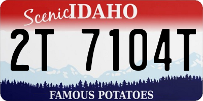 ID license plate 2T7104T