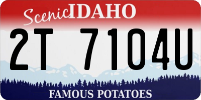 ID license plate 2T7104U