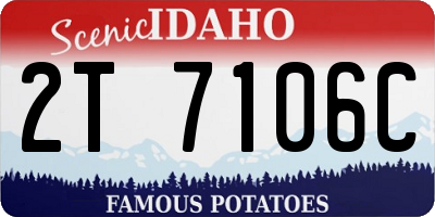 ID license plate 2T7106C