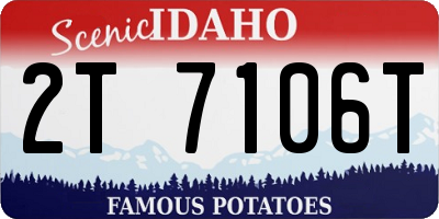 ID license plate 2T7106T