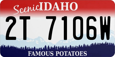 ID license plate 2T7106W