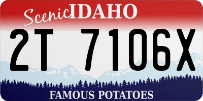 ID license plate 2T7106X