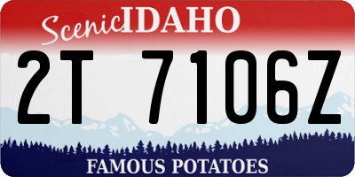 ID license plate 2T7106Z